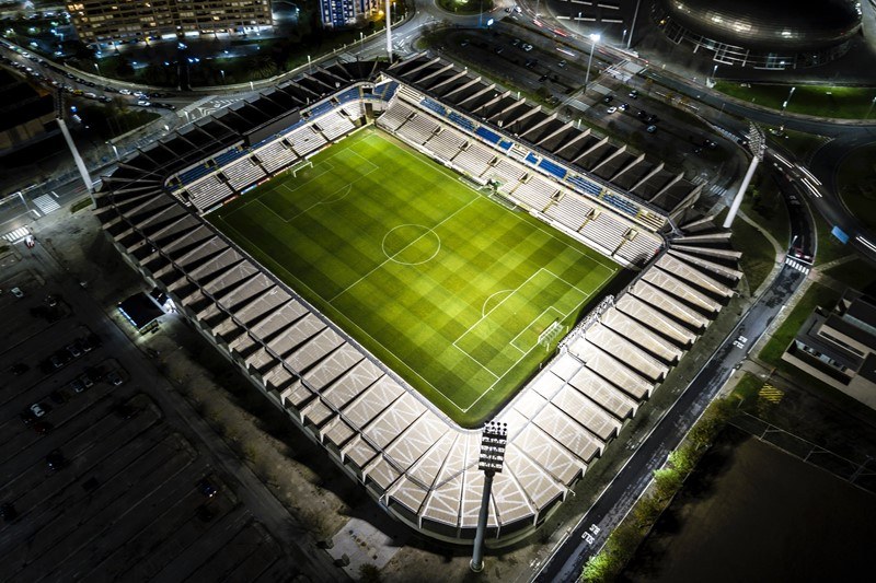 Fußballstadion von oben