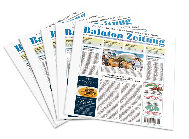 Balaton Zeitung Titelblatt - Festivalmonat August – Nationalfeiertag am 20. August