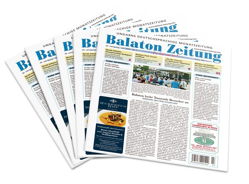 Balaton lockt Tausende Besucher an - Balaton Zeitung Cover Juli 2023