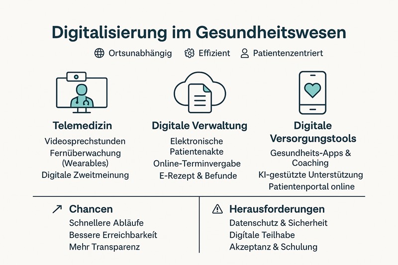 Infografik Digitalisierung im Gesundheitswesen